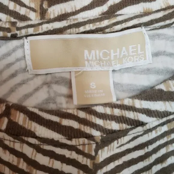 Michael Kors Animal Print/Bling SS Top Size Small - Picture 5 of 7
